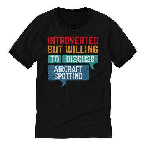 Introvert Aircraft Spotting Lovers Men & Women Unisex Cotton Ringer T-Shirt - Raresse