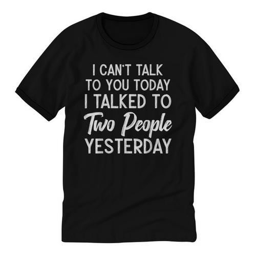 Introvert Antisocial I Can't Talk To You Today Humor Unisex Cotton Ringer T-Shirt - Raresse