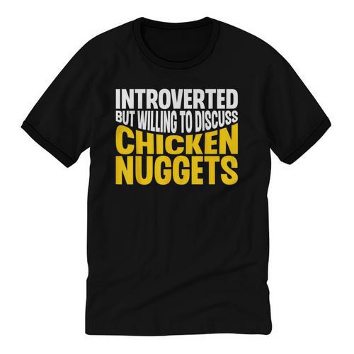 Introvert Antisocial Chicken Nugget Lover Foodie Unisex Cotton Ringer T-Shirt - Raresse