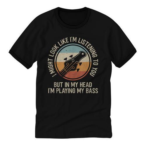 Introvert Bass Guitarist Musician Playing Bass Guitar Unisex Cotton Ringer T-Shirt - Raresse