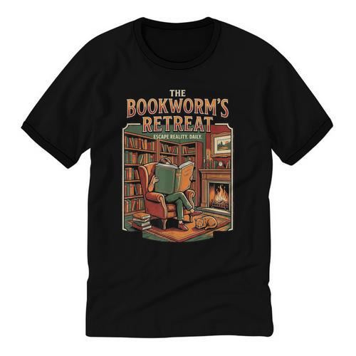 Introvert Book Lover The Bookworm's Retreat Unisex Cotton Ringer T-Shirt - Raresse