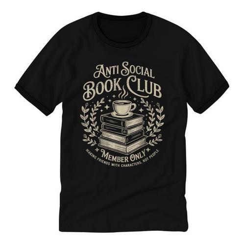 Introvert Books Club Member Coffee Book Lovers Vintage Unisex Cotton Ringer T-Shirt - Raresse