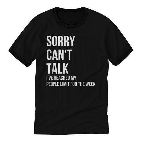 Introvert Can't Talk Reached People Limit For The Week Unisex Cotton Ringer T-Shirt - Raresse