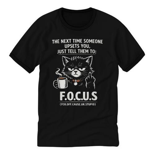 Introvert Cat Coffee Sarcastic Dark Humor Focus Meme Graphic Unisex Cotton Ringer T-Shirt - Raresse