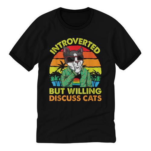 Introvert Cats Sarcasm Cat Lover Introverts Unisex Cotton Ringer T-Shirt - Raresse