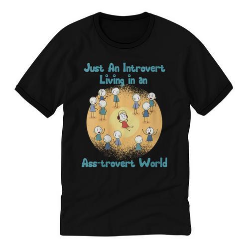 Introvert Extrovert Cartoon In Asstrovert World Unisex Cotton Ringer T-Shirt - Raresse