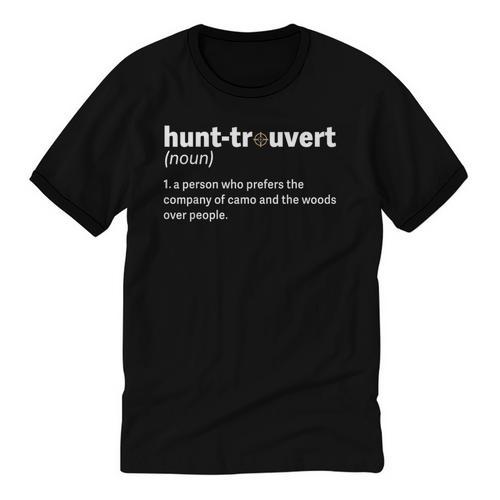 Introvert Hunter Definition Sarcastic Wildlife Hunting Humor Unisex Cotton Ringer T-Shirt - Raresse
