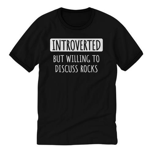 Introvert Introverted But Willing To Discuss Rocks Unisex Cotton Ringer T-Shirt - Raresse