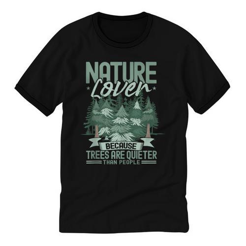 Introvert Nature Lover Introverted Forest Lover & Tree Unisex Cotton Ringer T-Shirt - Raresse