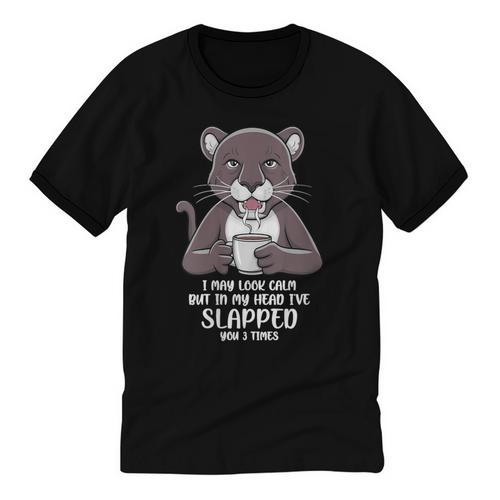 Introvert Panther And Coffee Lovers Unisex Cotton Ringer T-Shirt - Raresse
