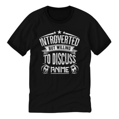 Introvert Quote Introverted But Willing To Discuss Anime Unisex Cotton Ringer T-Shirt - Raresse