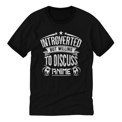 Introvert Quote Introverted But Willing To Discuss Anime Unisex Cotton Ringer T-Shirt - Raresse