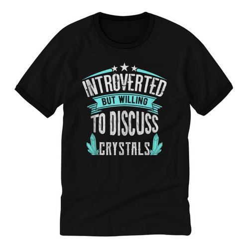 Introvert Quote Introverted But Willing To Discuss Crystals Unisex Cotton Ringer T-Shirt - Raresse