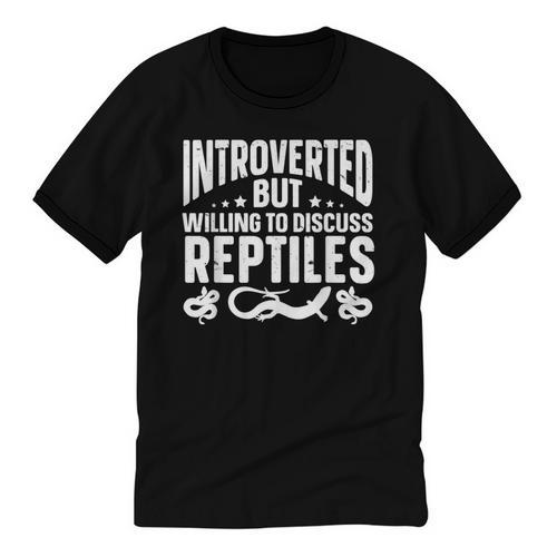Introvert Quotes Introverted But Willing To Discuss Reptiles Unisex Cotton Ringer T-Shirt - Raresse