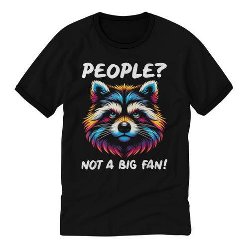 Introvert Raccoon Sarcasm Anti Social Unisex Cotton Ringer T-Shirt - Raresse