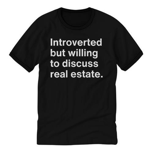 Introvert Real Estate Agent Introverted Realtor Unisex Cotton Ringer T-Shirt - Raresse