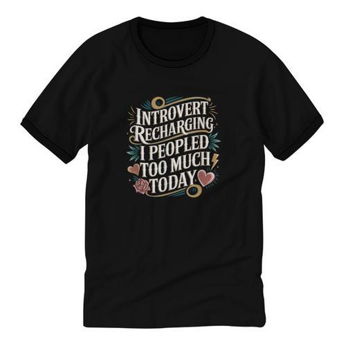 Introvert Recharging I Peopled Too Much Today Unisex Cotton Ringer T-Shirt - Raresse