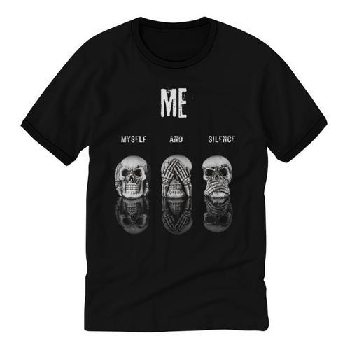 Introvert Relaxation Me Myself And Silence Skulls Unisex Cotton Ringer T-Shirt - Raresse