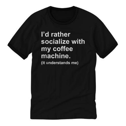 Introvert Sarcastic Coffee Lovers Unisex Cotton Ringer T-Shirt - Raresse