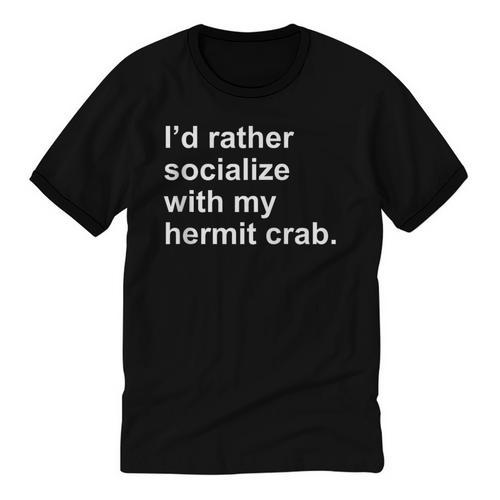 Introvert Sarcastic Hermit Crab Owner Unisex Cotton Ringer T-Shirt - Raresse