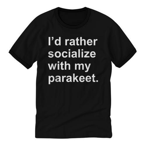 Introvert Sarcastic Parakeet Owner Unisex Cotton Ringer T-Shirt - Raresse