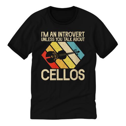 Im An Introvert Unless You Talk About Cellos Unisex Cotton Ringer T-Shirt - Raresse