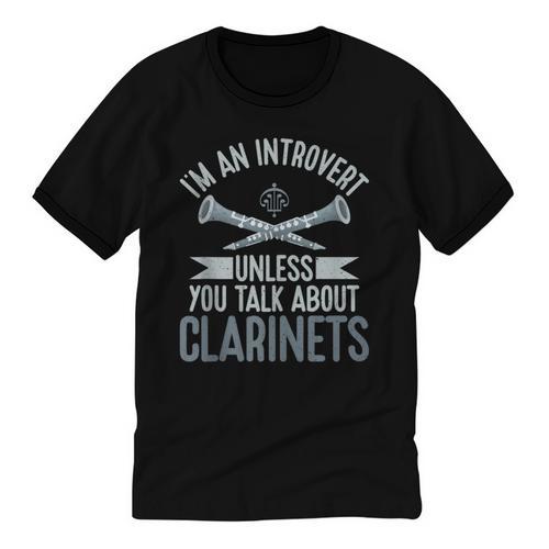 Im An Introvert Unless You Talk About Clarinets Unisex Cotton Ringer T-Shirt - Raresse