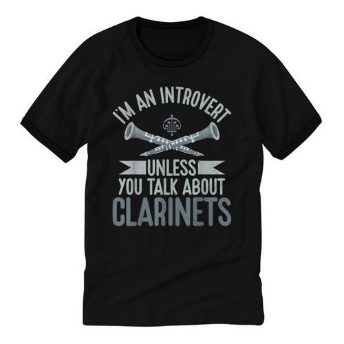 Im An Introvert Unless You Talk About Clarinets Unisex Cotton Ringer T-Shirt - Raresse