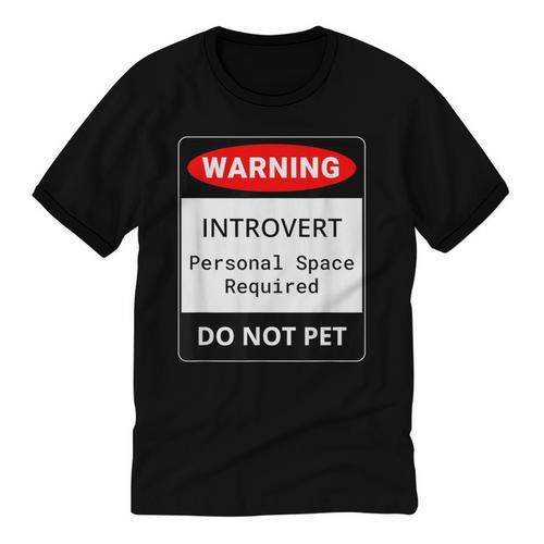 Introvert Warning Danger Do Not Pet Disturb Anti-Social Unisex Cotton Ringer T-Shirt - Raresse