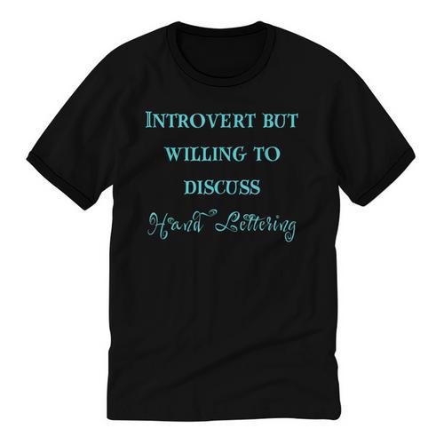 Introvert But Willing To Discuss Hand Lettering Unisex Cotton Ringer T-Shirt - Raresse