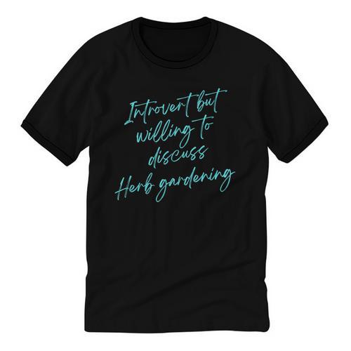 Introvert But Willing To Discuss Herb Gardening Unisex Cotton Ringer T-Shirt - Raresse