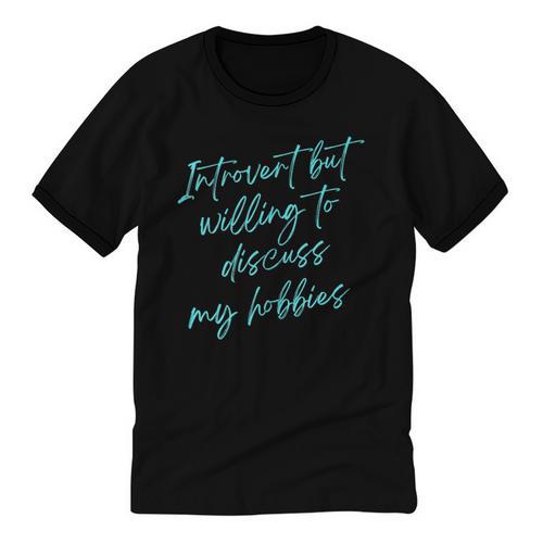 Introvert But Willing To Discuss My Hobbies Unisex Cotton Ringer T-Shirt - Raresse