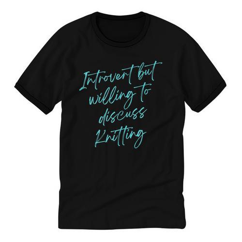 Introvert But Willing To Discuss Knitting Unisex Cotton Ringer T-Shirt - Raresse