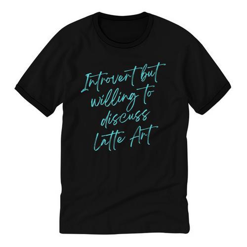 Introvert But Willing To Discuss Latte Art Unisex Cotton Ringer T-Shirt - Raresse