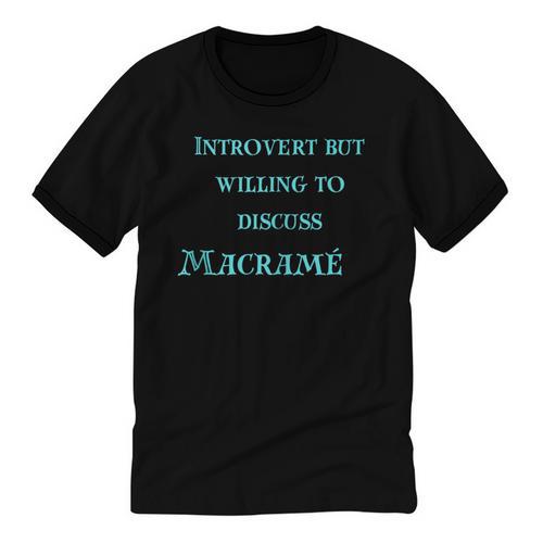 Introvert But Willing To Discuss Macramé Unisex Cotton Ringer T-Shirt - Raresse