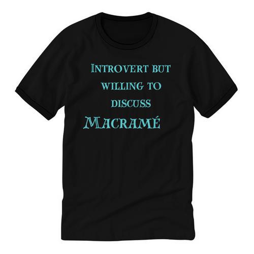 Introvert But Willing To Discuss Macramé Unisex Cotton Ringer T-Shirt - Raresse