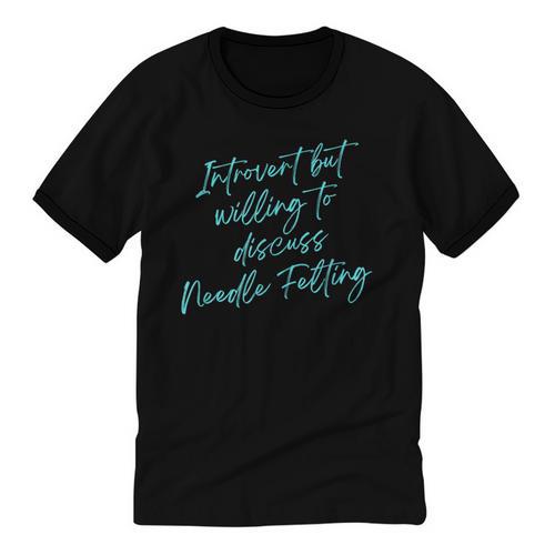 Introvert But Willing To Discuss Needle Felting Unisex Cotton Ringer T-Shirt - Raresse