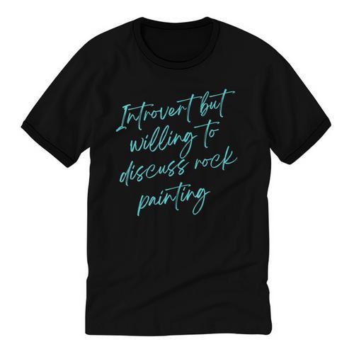 Introvert But Willing To Discuss Rock Painting Unisex Cotton Ringer T-Shirt - Raresse