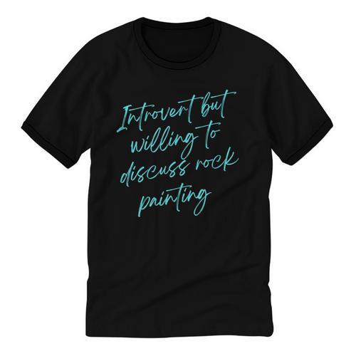 Introvert But Willing To Discuss Rock Painting Unisex Cotton Ringer T-Shirt - Raresse