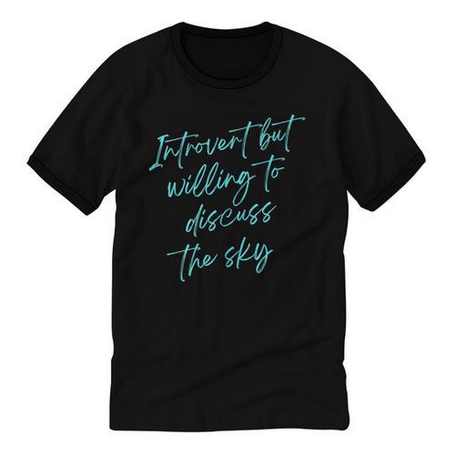 Introvert But Willing To Discuss The Sky Unisex Cotton Ringer T-Shirt - Raresse