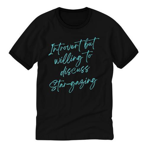 Introvert But Willing To Discuss Star-Gazing Unisex Cotton Ringer T-Shirt - Raresse