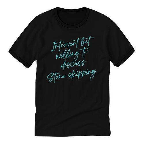 Introvert But Willing To Discuss Stone Skipping Unisex Cotton Ringer T-Shirt - Raresse