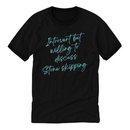 Introvert But Willing To Discuss Stone Skipping Unisex Cotton Ringer T-Shirt - Raresse