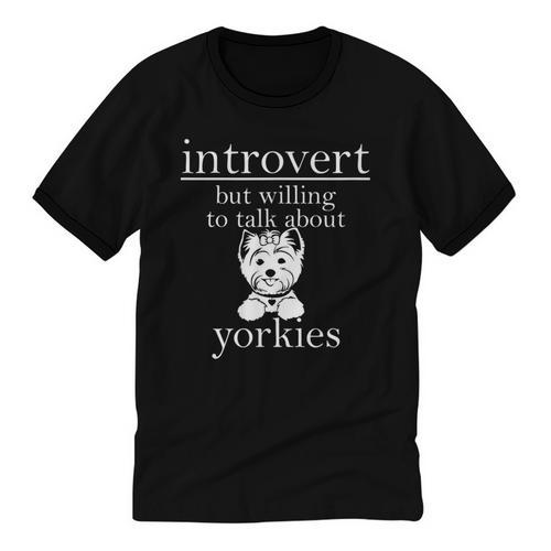 Introvert But Willing To Talk About Yorkies Unisex Cotton Ringer T-Shirt - Raresse
