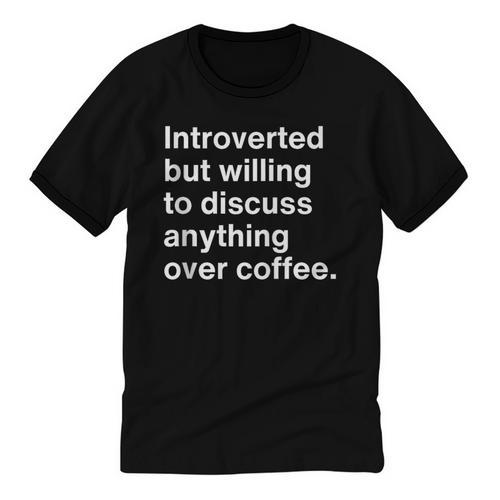 Introverted Coffee Lover Introvert Sarcasm Unisex Cotton Ringer T-Shirt - Raresse