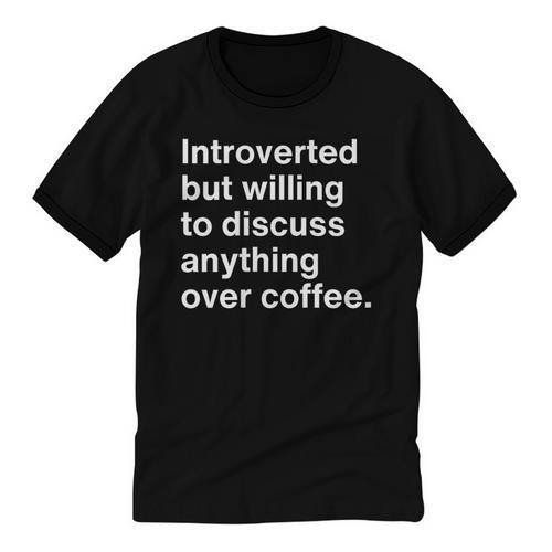 Introverted Coffee Lover Introvert Sarcasm Unisex Cotton Ringer T-Shirt - Raresse