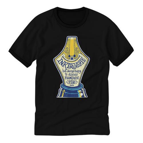 Introverted Fountain Pen Enthusiast Smiling Face Unisex Cotton Ringer T-Shirt - Raresse