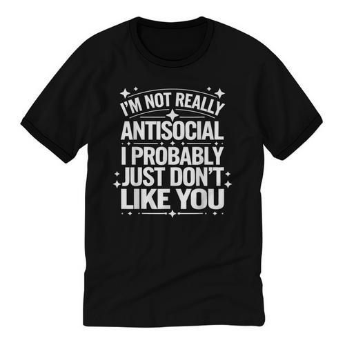 Introverted I'm Not Really Antisocial I Probably Unisex Cotton Ringer T-Shirt - Raresse
