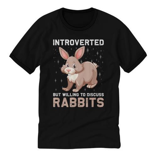 Introverted Rabbits Bunny Lover Rabbit Introvert Unisex Cotton Ringer T-Shirt - Raresse