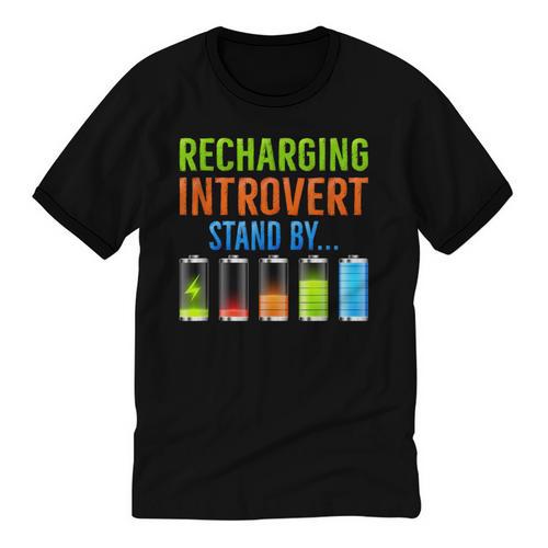 Introverted Recharging Introvert Saying Sarcasm Unisex Cotton Ringer T-Shirt - Raresse